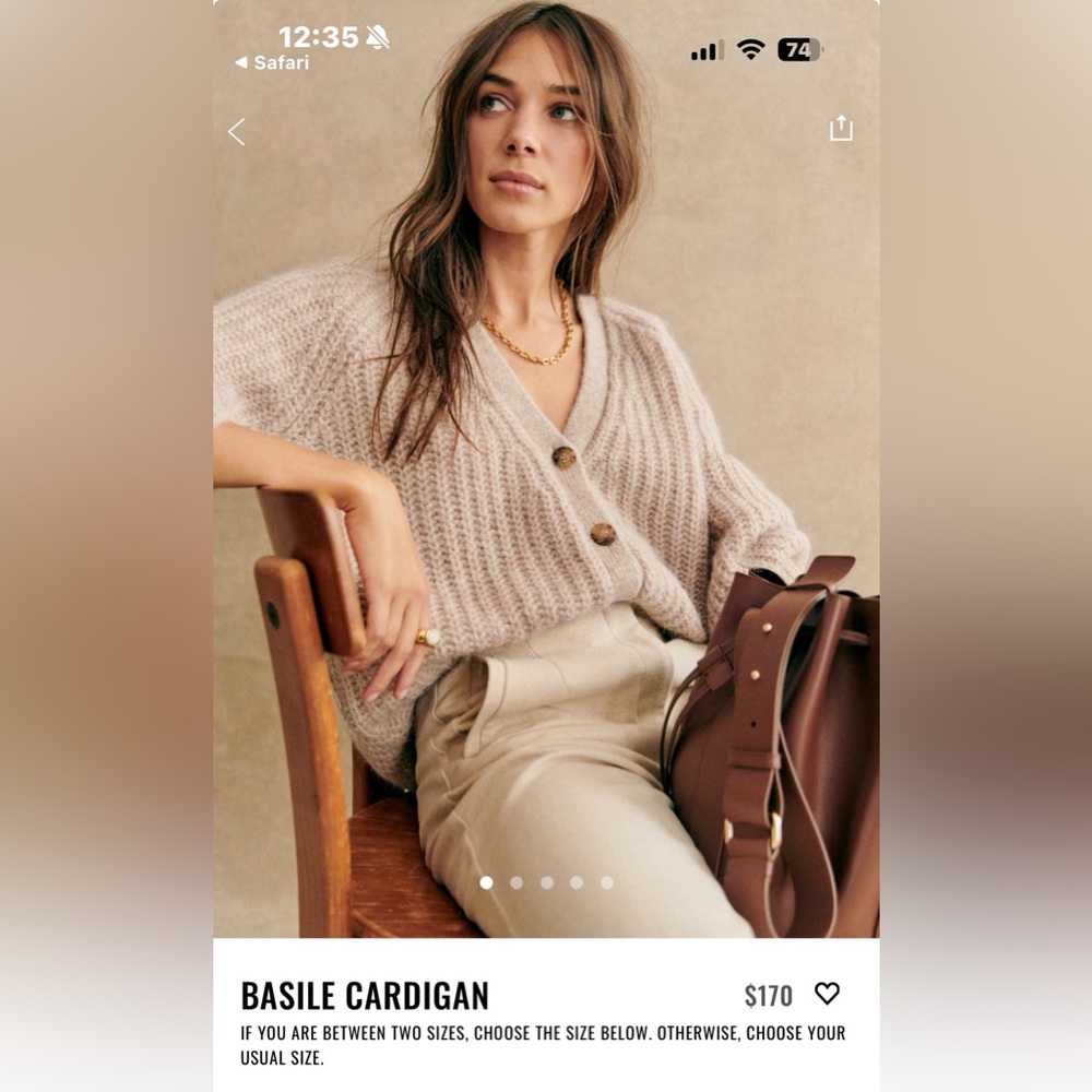 Sézane basile cardigan